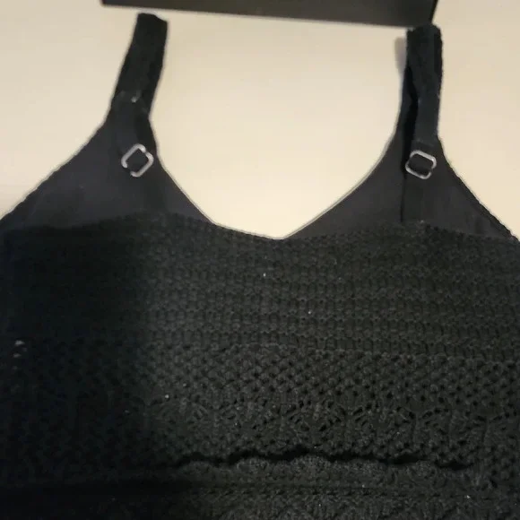 Hollister Black Ribbed Bustier Crop Tank Top - Picture 5 of 8